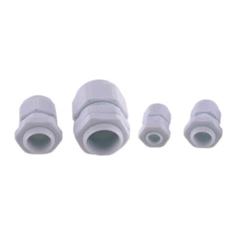Pro Grade Heavy Duty Strain Relief Cord Grip Lock Nut Set For M12 M16 M20 M25 Cables, four different sizes displayed.