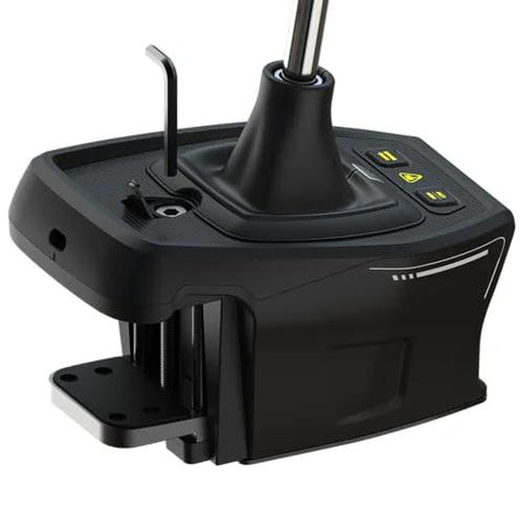 Turtle Beach VelocityOne sim racing shifter and handbrake, black, front view.