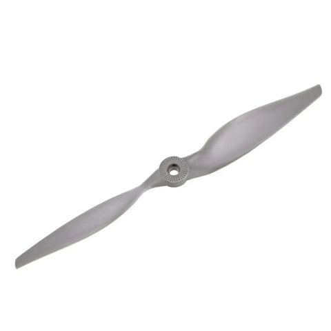 RC Propellers 10x7 Inch Two Vane Nylon Gray for Airplane Pack of 3 With Adapter Rings, shown in a close-up view