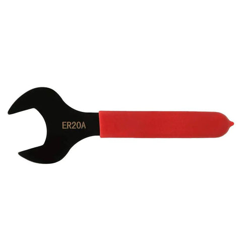 ER20A Castle Nut Wrench with red handle, heavy duty cast steel, for clamping collet chuck spanner, buffer tube nut tool for engraving machines.