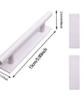 Self Adhesive Push Pull Cabinet Handles White Plastic For Cabinets Drawers Wardrobes Doors And Windows Easy Install No Tools Required Corrosion Resistant Ergonomic Rounded Design Prevents Accidents with measurements