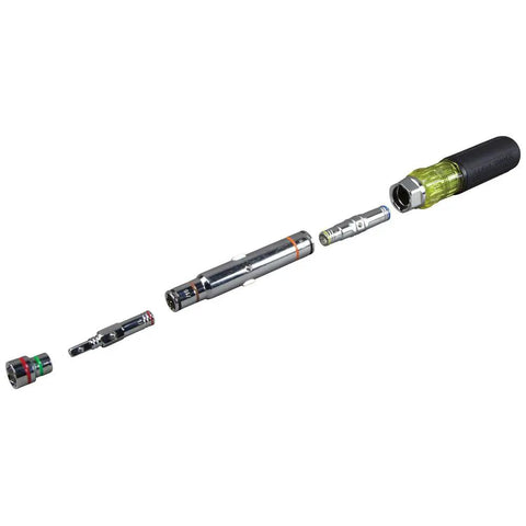 Exploded view of Magnetic 7 In 1 Nut Driver With Cushy Grip One Hand Drive Seven Sizes In One Tool SAE Hex Sizes One Quarter To Nine Sixteenths Inch