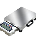 Heavy Duty Digital Floor Scale With Waterproof Stainless Steel Platform 300Kg showing LCD display and foldable design.