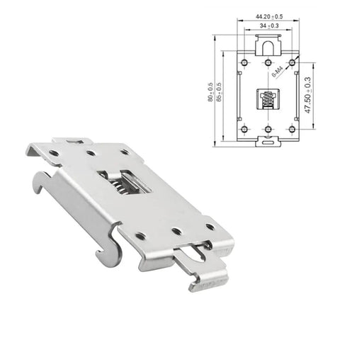 2 Pack 35mm DIN Rail Mount Brackets Stainless Steel Rail Fixing Clips Adapters For Single Phase Solid State Relays 2.54 By 1.73 Inches Durable Easy Install