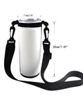 Ten Pack Neoprene Water Bottle Carrier Sleeves For Heat Press Sublimation Tumbler Cup with Shoulder Strap and Measurements