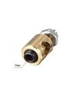 RC Plane Push Rod Connectors Linkage Stoppers Copper 3mm Hole 5mm Body 12.5mm Total Length close-up view
