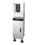 Heavy Duty Cubelet Nugget Ice Machine With Built In Water Dispenser and Roomy Storage Bin, Stainless Steel, countertop unit.