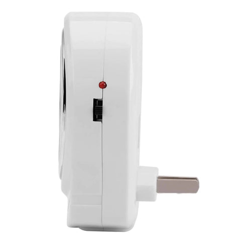 Slick Rechargeable Emergency Light Featuring Auto Trigger For Power Outages Us Plug side view showing indicator light and plug.