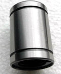Side view of three eighths inch inner diameter ball linear bushing bearing with resin retainer, five eighths inch outer diameter, seven eighths inch width