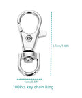 120 Piece Zinc Alloy Swivel Snap Hooks With Rugged Key Rings For Jewelry Crafting And Gear Building Hella Durable Top Shelf Metal Hardware Clasps Straight Up Built To Last, 1.4 inch zinc alloy swivel hook.
