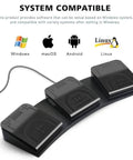Three Key USB Foot Pedal Programmable Foot Switch For PC, compatible with Windows, macOS, Android, and Linux systems
