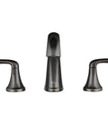Ladera 8 Inch Widespread Two Handle Bathroom Faucet in Tuscan Bronze, front view showing classic bronze finish and design.