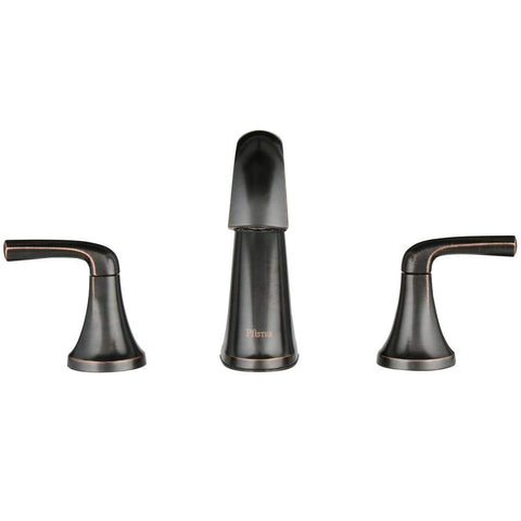 Ladera 8 Inch Widespread Two Handle Bathroom Faucet in Tuscan Bronze, front view showing classic bronze finish and design.