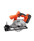 Top Shelf 5.5 Inch Cordless Circular Saw With 20V Battery And Quick Adjustable Bevel Up To 45 Degrees Comes With Rip Guide showing saw design and features.