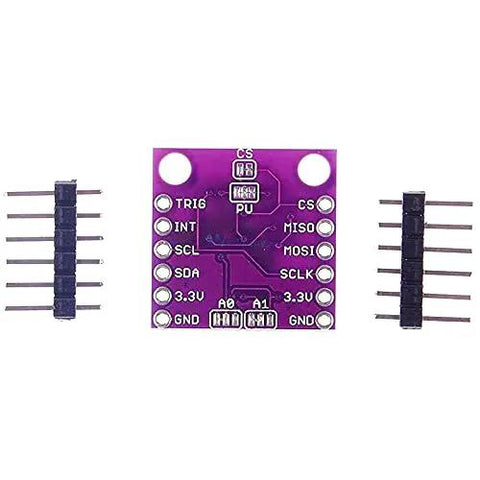 Micropower Triaxis Hall Sensor Module For 3D Positioning Systems Non Contact Magnetometer Board front view, pins visible