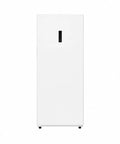 14 Cu Ft Convertible Upright Freezer And Refrigerator In Warm White Panel featuring digital controls, front view, and sleek design.