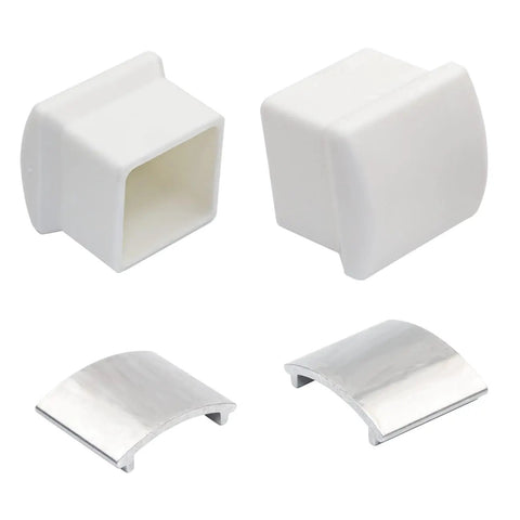 Rubber End Caps For Ladder Standoff And Stabilizer Replacement Fits AC78 And AC76-4 Pack, white square end caps