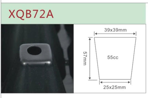 Deep 72-Cell Seedling Tray Set For 1020 Flats, diagram showing cell dimensions 39x39mm and 57mm depth, 55cc volume