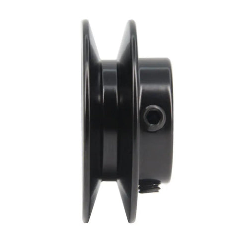 AK25 Single Groove Web Sheave For V Belt Drive, Cast Iron Pulley, 2.5 Inch Outer Diameter, Five Eighths Inch Bore, Beefy One Groove Design For Smooth Quiet Operation side view