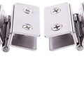 Straight Up No Fuss Dual Clamp Adjustable Stainless Steel Shower Glass Door Hinges, pair with sleek design for frameless installations.