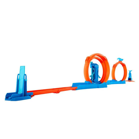 Triple Loop Track Set For Kids With 1 To 64 Scale Vehicle Build Crazy Tracks With 3 Loops Speed Snap Tracks And Adapters shown