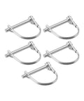 Five Pack Locking Pins Set, tubular folding hitch pins with spring lock, galvanized, for trailers, trucks, tractors and farm gear