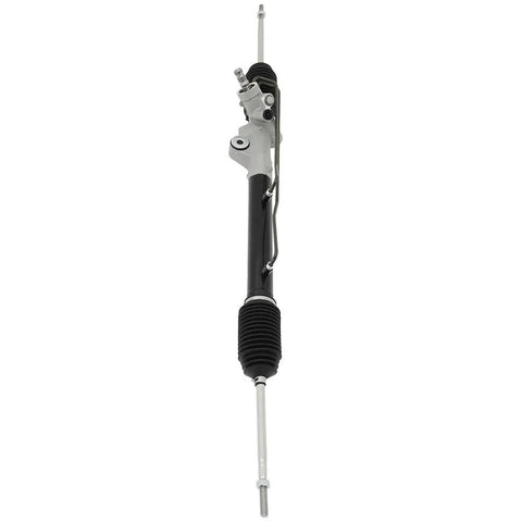 Solid OE Power Steering Rack And Pinion Assembly Straight Out Ready To Bolt Right On For Nissan Sentra from a side view.
