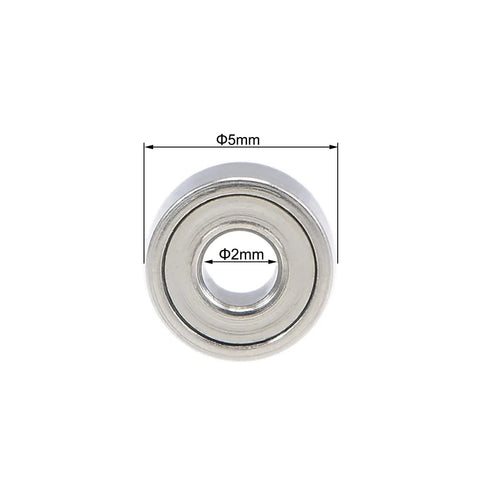 uxcell 682ZZ deep groove ball bearing, chrome steel, double shielded, 5mm outer diameter, 2mm inner diameter