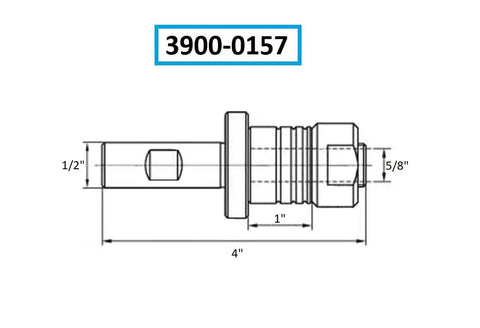 Technical diagram of Straight Shank Stub Mill Arbor Five Eighths Inch Arbor One Half Inch Shank Pro Grade Built Tough 40Cr Steel