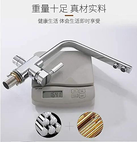 Ch Kitchen Faucet with 360° SwivelDual Handle Drinking Water Filter TapDeck Mounted Mixer with Aerator3-Way Design for Clean Water - LWX on a scale.