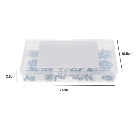 Kick Your Car Maintenance Up A Notch With This Massive 260 Piece Hydraulic Grease Fitting Kit Featuring Galvanized Iron Nipples For Bearings And Assemblies In Straight 90 Degree And 45 Degree Angles. 260-piece galvanized iron grease fitting kit in plastic box, 21 x 10.5 x 2.8 cm