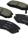 Front view of Bosch BC1421 QuietCast ceramic brake pad set, 4-piece front brake pads.