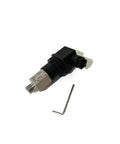 Waterjet pressure switch, 30 PSI for water jet cutting machine; metal body with black plastic connector; includes Allen key.