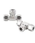 Pysrych 304 stainless steel compression tee, 3/8 in OD, 3-way tube fitting, pack of 2.