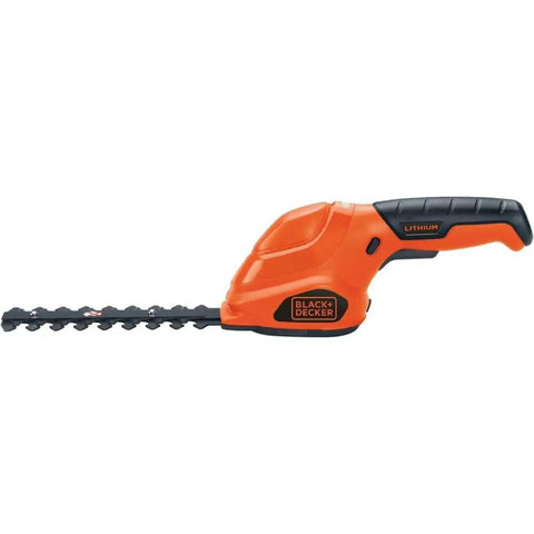 Cordless Shrub Trimmer And Grass Shear Combo, lightweight three point six volt lithium battery, easy grip handle, orange
