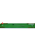 Indoor Golf Putt Practice Mat Set With Automatic Ball Returner Realistic 4cm Artificial Turf For Home Use Putter Pad Kit Includes Accessories 0.75 By 3m Great For Living Room Practice showing mat with putter and balls