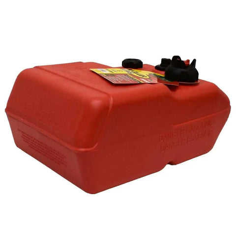 Red EPA Compliant Topside Marine Fuel Tank, 6 Gallons, Low Profile Design With Sight Gauge, Cap Tether And Audible Cap Closure, Model 620049LP