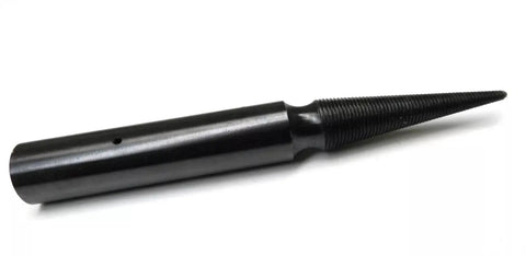 Spindle With 3/8 Inch Arbor Hole For Lathe Motor Friction Grip Right Hand Tapered Threaded 6 Inch Overall Length Machined Cold Rolled Steel