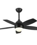 Coal Black DC Motor Ceiling Fan With Lights, Dope 42 Inch Modern Remote Control Ceiling Fan With 6 Speeds And 3 Light Colors