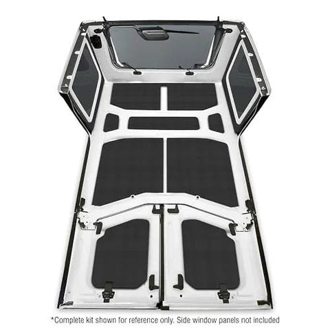 Boom Mat black sound-deadening headliner kit for 4-door Jeep Wrangler JL 2018+ with peel-and-stick panels