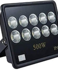 Heavy Duty 500W LED Outdoor Floodlight IP66 Waterproof Security Projector with 10 light sources and robust aluminum housing.