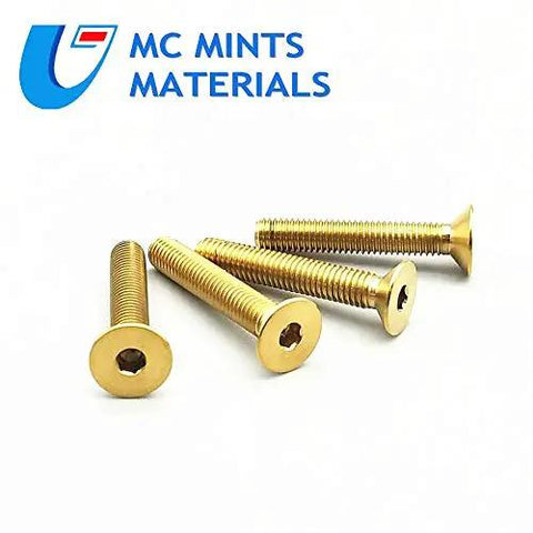 Kickin Style Titanium Bolts M5x30mm Countersunk Flat Head Fasteners Multicolor Heavy Duty Hardware For Motorcycle Chassis Bike Frames And Vehicle Mods Built Sick Ride Ready Gear Pack on a white background.