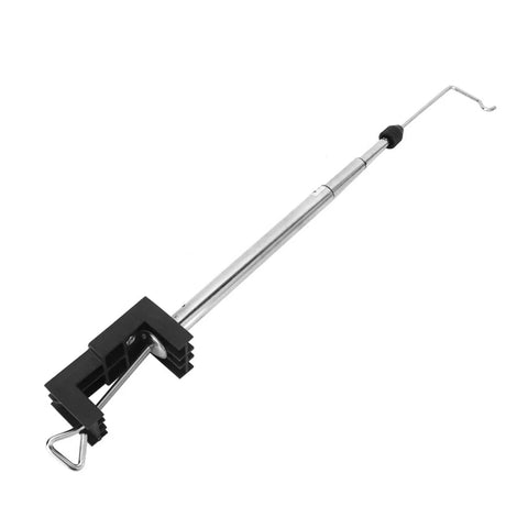 Heavy Duty Rotary Grinder Flex Shaft Hanger With Three Section Adjustable Steel Arm And Full 360 Degree Swivel Tough Guy Bench Clamp Workstation, detailed view of clamp mechanism.