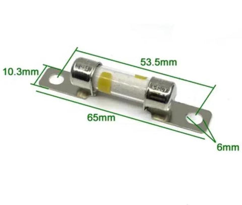 PEC EVFG High Voltage Fuse 20 Amp DC450V Featuring 2000A Breaking Rating For Electric Vehicle Aux Circuits Compressors And Dc Dc Converters Dead Nuts Reliable Shield For Your Rig dimensions shown