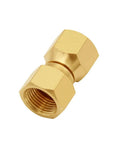 Two Pack Brass 3/8 Inch Flare Female Swivel Unions, Durable Solid Brass Construction, Corrosion Resistant, High Temperature Tolerance, 3/8 Inch Flare Female to 3/8 Inch Flare Female Connectors