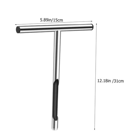 Stainless Steel Soil Sampler Probe with Ergonomic T Handle for Hay Core Sampling and Soil Testing, shown with dimensions