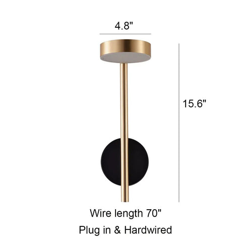 Two In One Plug In Or Hardwired Industrial Gold Brass Wall Sconces With Adjustable Metal Arm Dual Pack