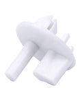 Four Pack 241993101 Refrigerator Shelf Support Clips Heavy Duty Plastic Crisper Bin Holder Pins Universal Fit for Frigidaire. White plastic clip.