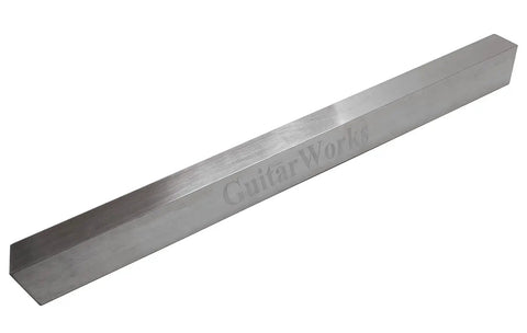 Stainless steel fret leveling beam from 4 Piece Guitar Luthier Tools Set With Notched Straight Edge, String Action Gauge, Fret Rocker, And Fret Leveling Beam