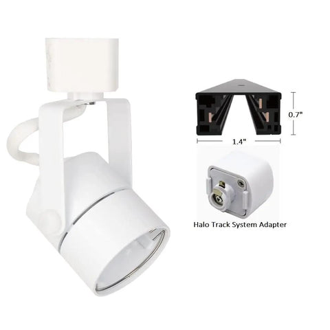 MR16 GU10 Halo Track Lighting Heads 4 Pack ETL Listed White Adjustable Track Heads For 3-Wire Single Circuit Systems Bulbs Not Included